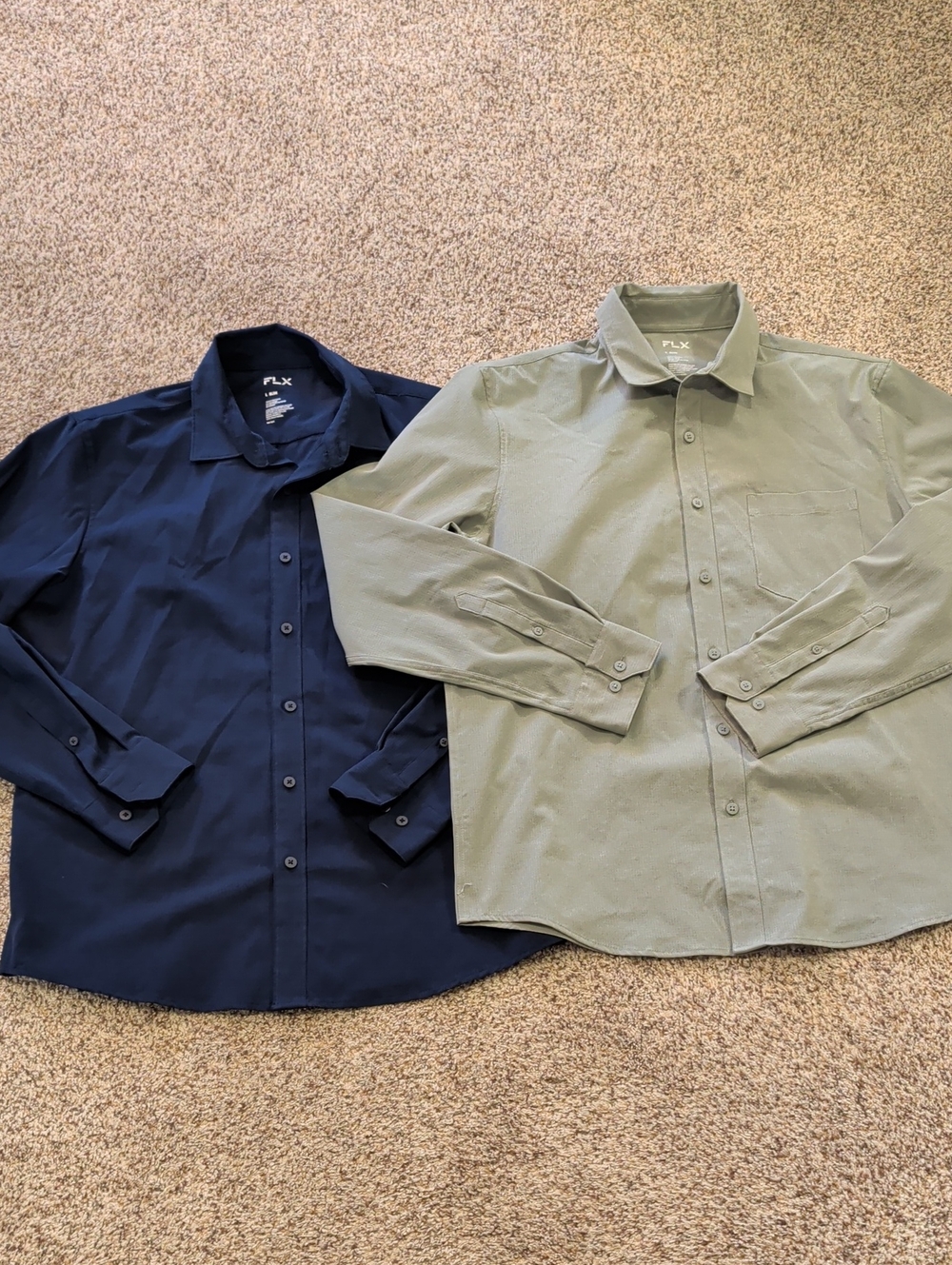 FLX Men's Button-Up Shirts, Size Large